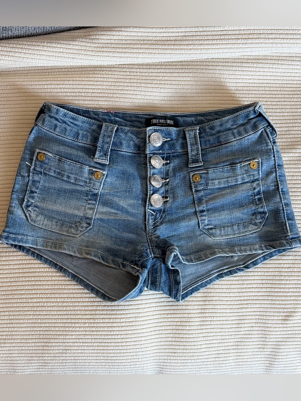 True Religion Women’s Low-Rise Denim Shorts – Size 24
